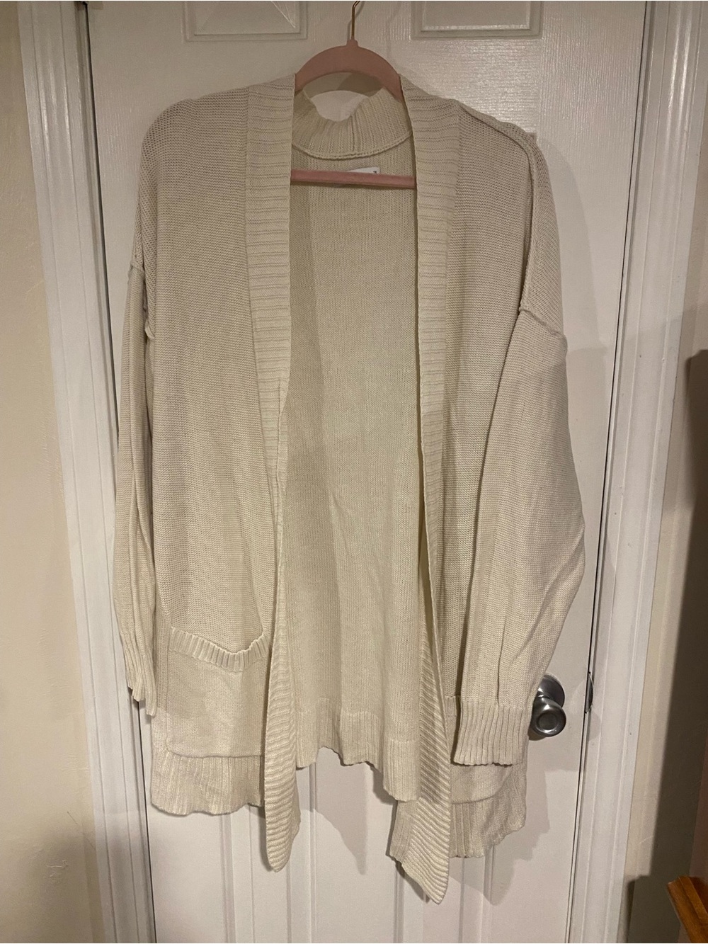 Sonoma Cream Open-Front Knit Cardigan